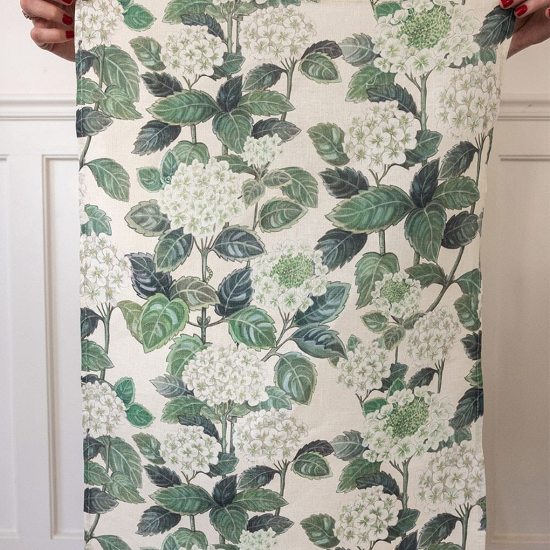 100% Linen Tea Towel / Hydrangea