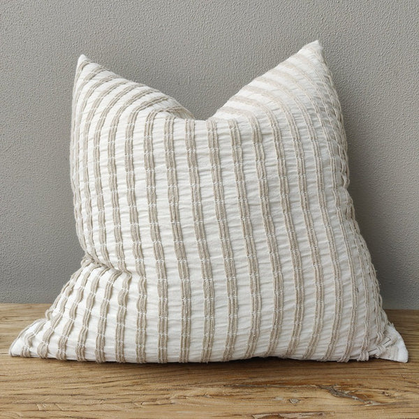 Troyes Linen Cotton Jacquard Cushion / Stripe