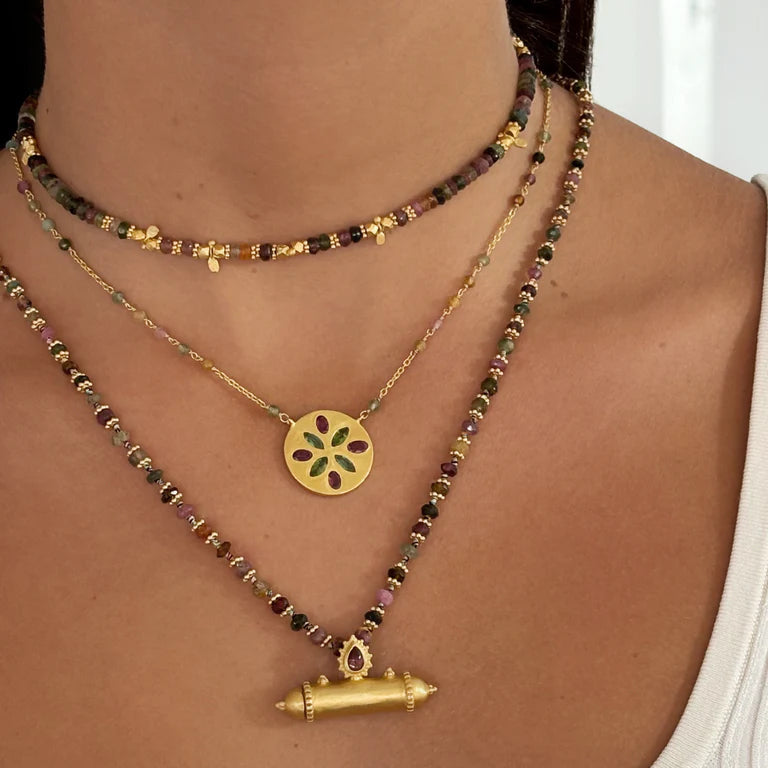 Saffron Multi Tourmaline Necklace