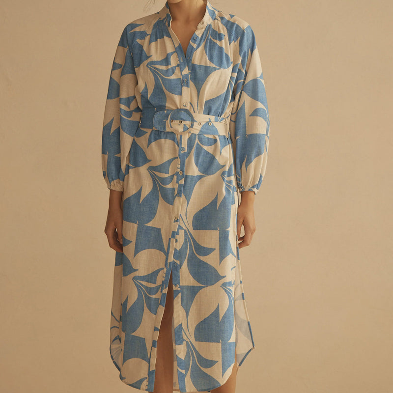 Belted Billow Sleeve Dress / Ipanema