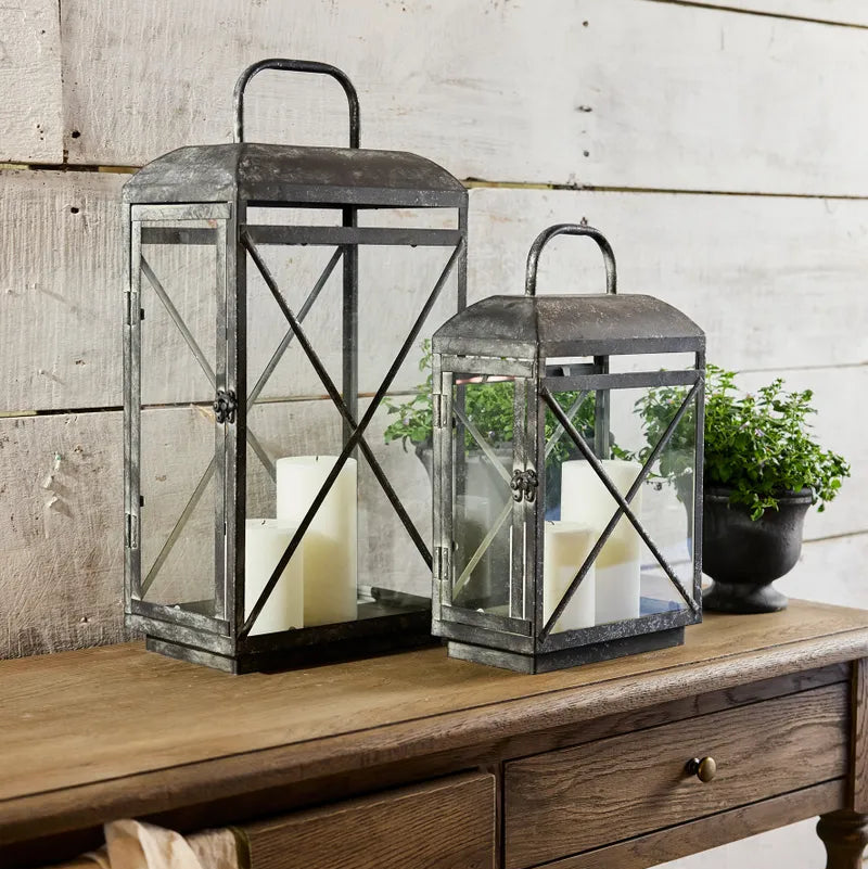 Jardin Lantern Large / Aged Grey