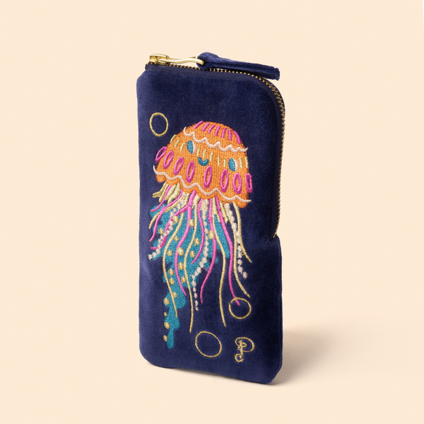 Velvet Sunglass Pouch / Jolly Jelly Navy