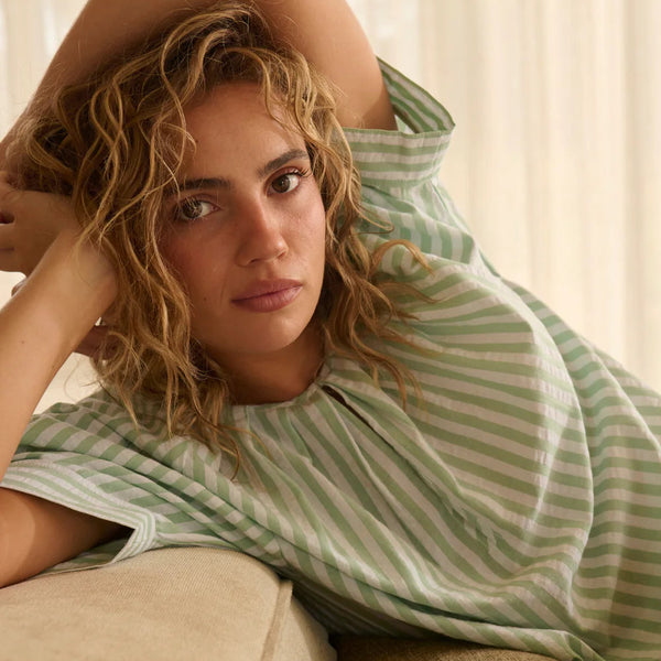 Kaitlyn Shirt / Green Stripe