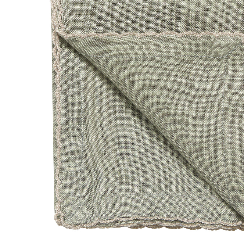 Patina Scalloped Napkin Set 4 / Sea Foam