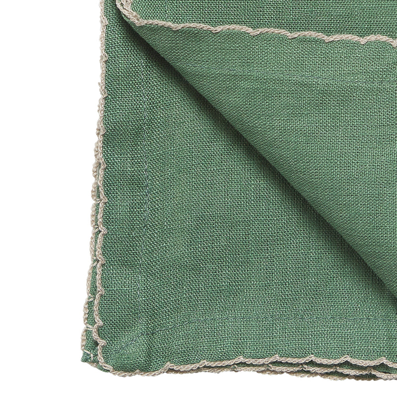 Patina Scalloped Napkin Set 4 / Sage