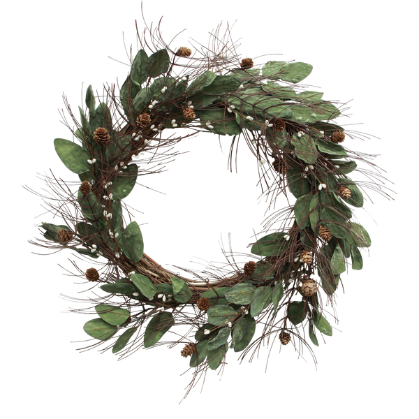 White Berry + Pinecone Wreath / Large