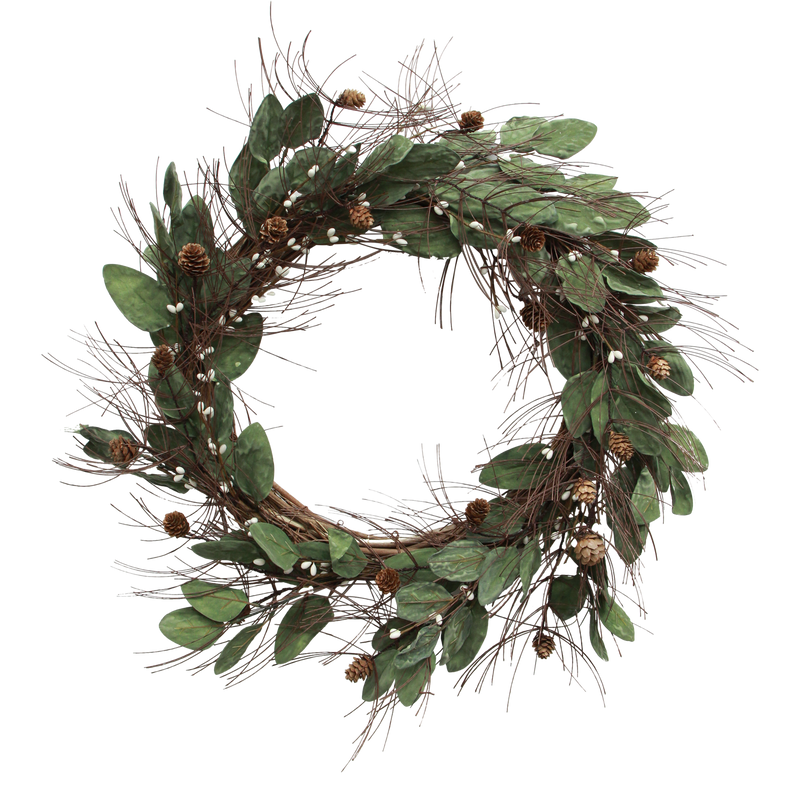 White Berry + Pinecone Wreath / Large