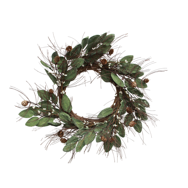 White Berry + Pinecone Wreath / Small