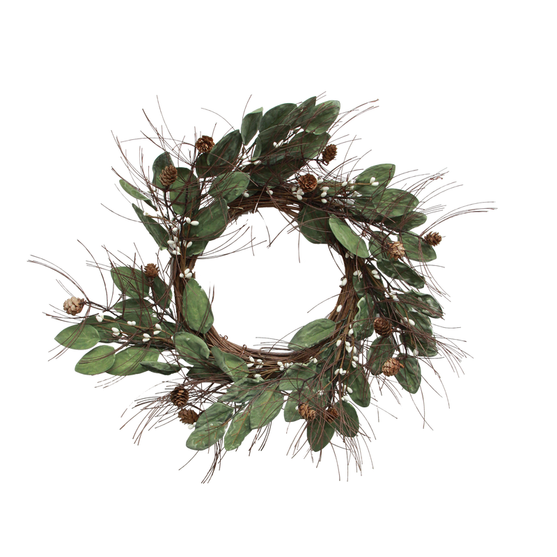 White Berry + Pinecone Wreath / Small