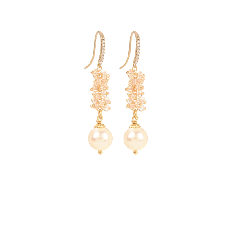 Shine Dormeuse Earrings / Beige