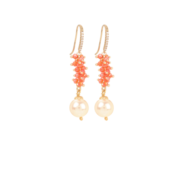 Shine Dormeuse Earrings / Coral