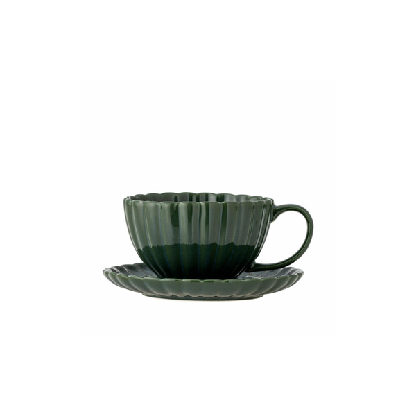 Latina Cup with Saucer / Dark Green