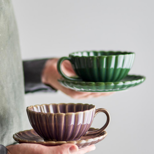 Latina Cup with Saucer / Dark Green