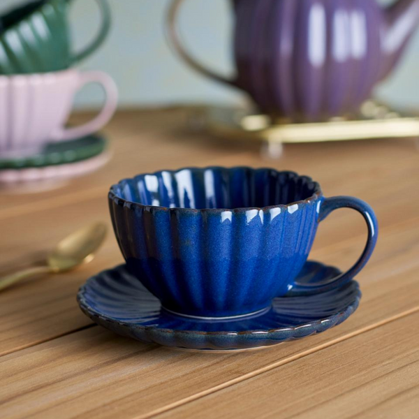 Latina Cup with Saucer / Blue