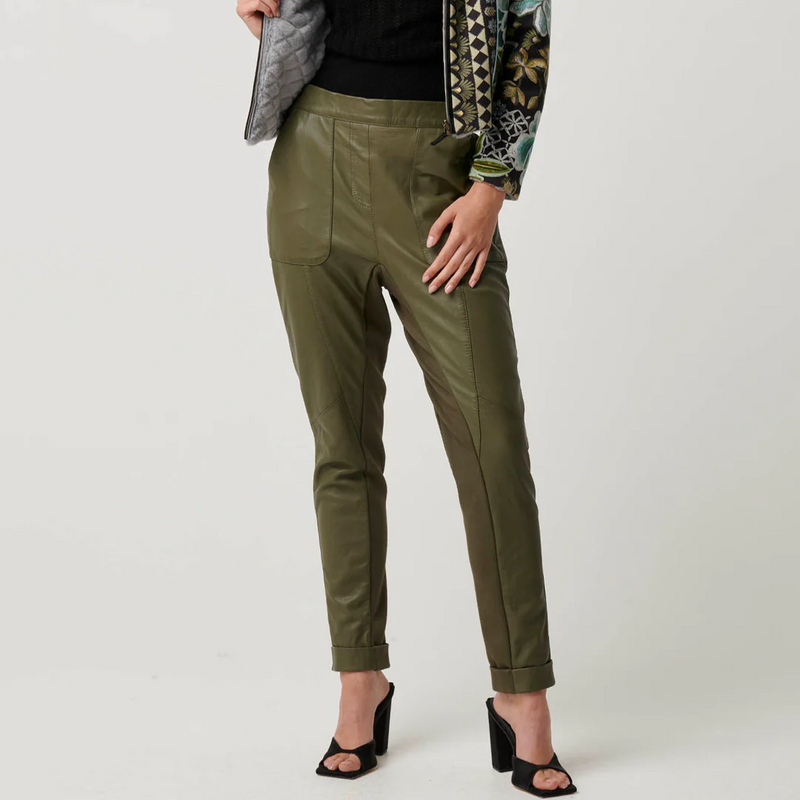 Sylvan Leather Jogger / Moss