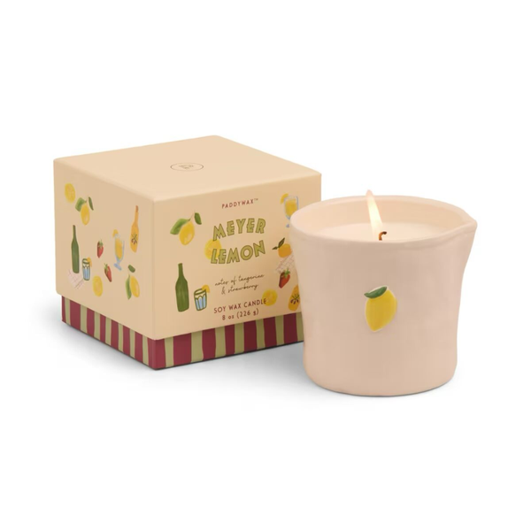 Embossed Ceramic Candle / Meyer Lemon