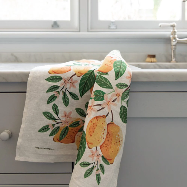 100% Linen Tea Towel / Lemons