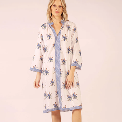 Allegra Midi Linen Dress / Spray Print
