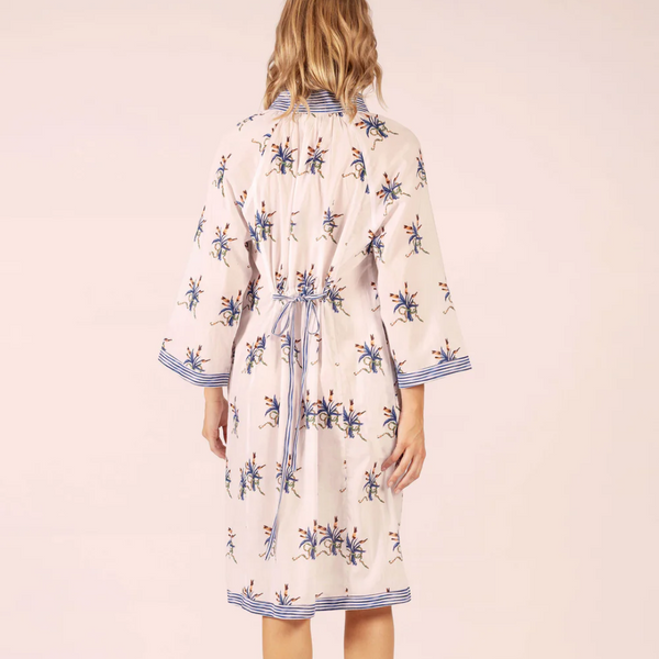 Allegra Midi Linen Dress / Spray Print