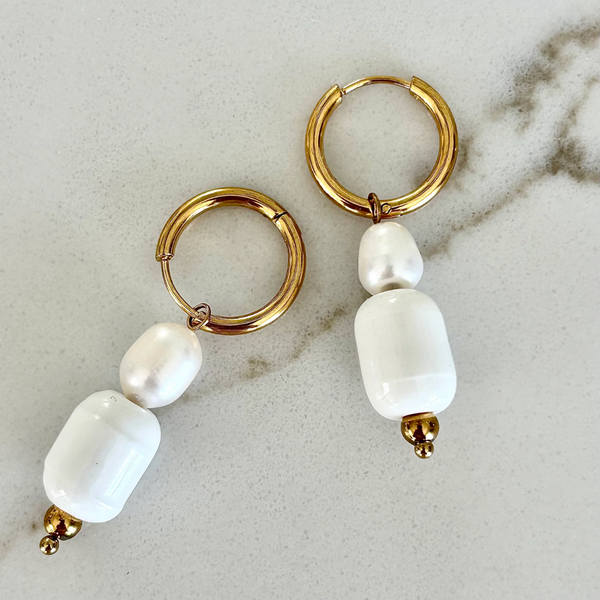 Logan Earrings / Snow