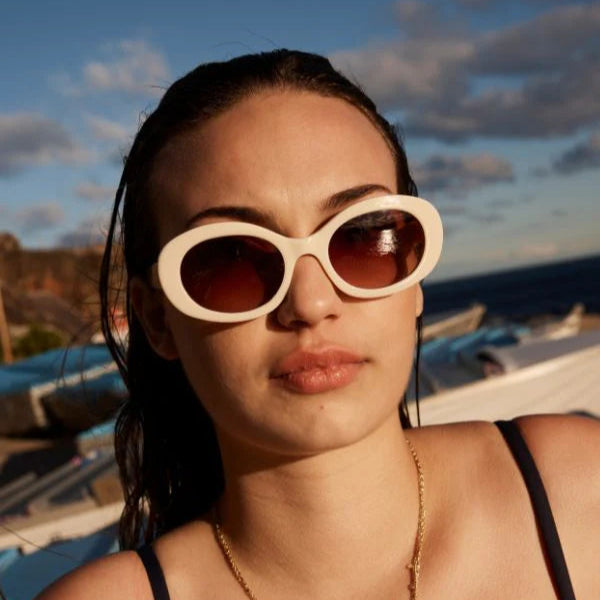 Luna Sunglasses / Cream + Rosewood Gradient