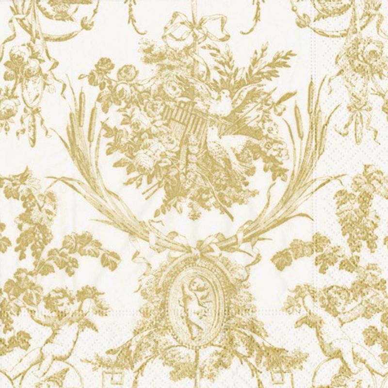 Lunch Napkins / Romantic Toile Gold