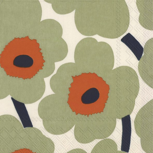 Lunch Napkins / Unikko Sage + Orange