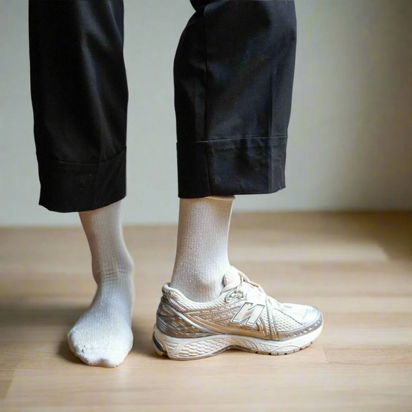 Glitter Lurex Socks / White