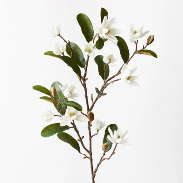 Magnolia Pearl Spray 83cm / White
