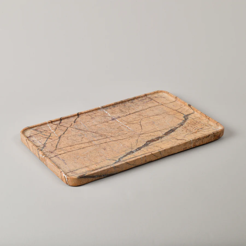 Shallow Marble Tray Large / Fossil