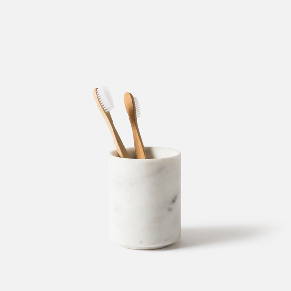Marble Toothbrush Holder / White
