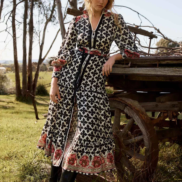 Marielle Placement Print Maxi Dress / Country Tapestry