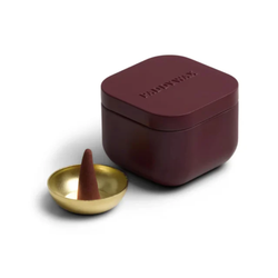 Cubed Metal Tin Incense / Maroon