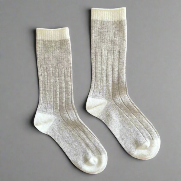 Merino Wool Socks with Band / Sand