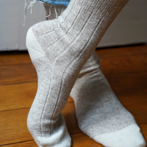 Merino Wool Socks with Band / Sand