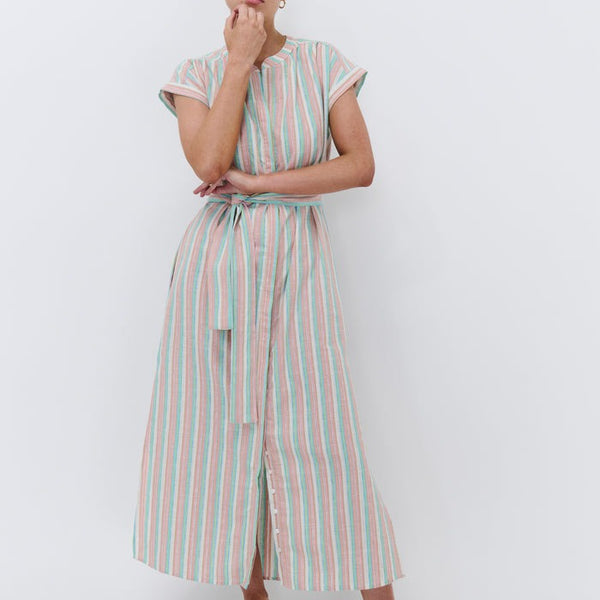 Miller Dress  / Aqua Stripe