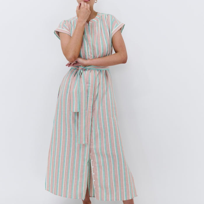 Miller Dress  / Aqua Stripe