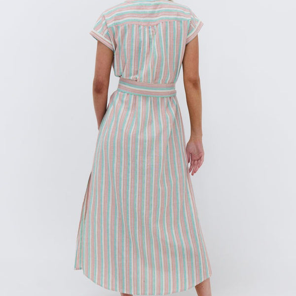 Miller Dress  / Aqua Stripe