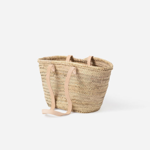 Moroccan Basket w Long Handles / Small