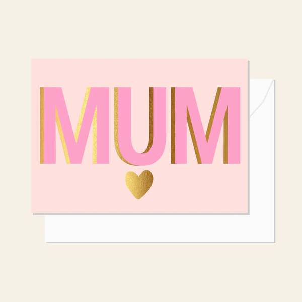 Mum Heart Card / Pale Pink