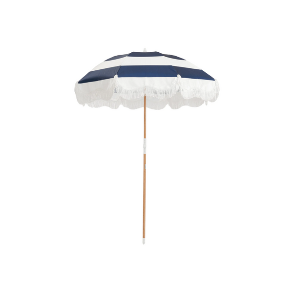 Holiday Beach Umbrella / Navy Capri Stripe