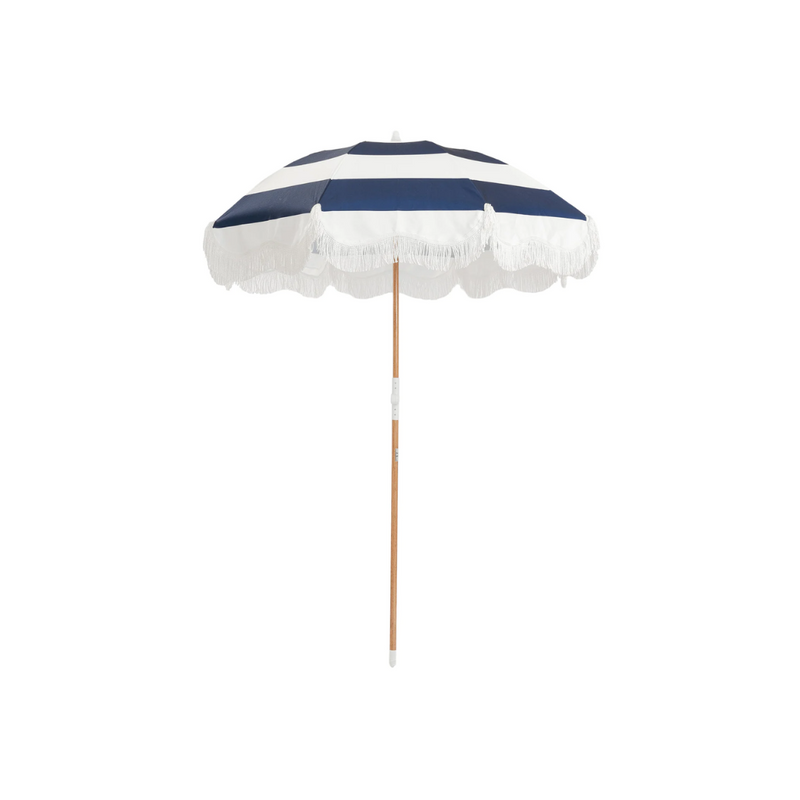 Holiday Beach Umbrella / Navy Capri Stripe