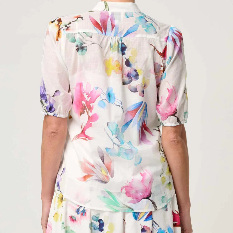 Thalia Lace Spliced Shirt / Plume Blossom