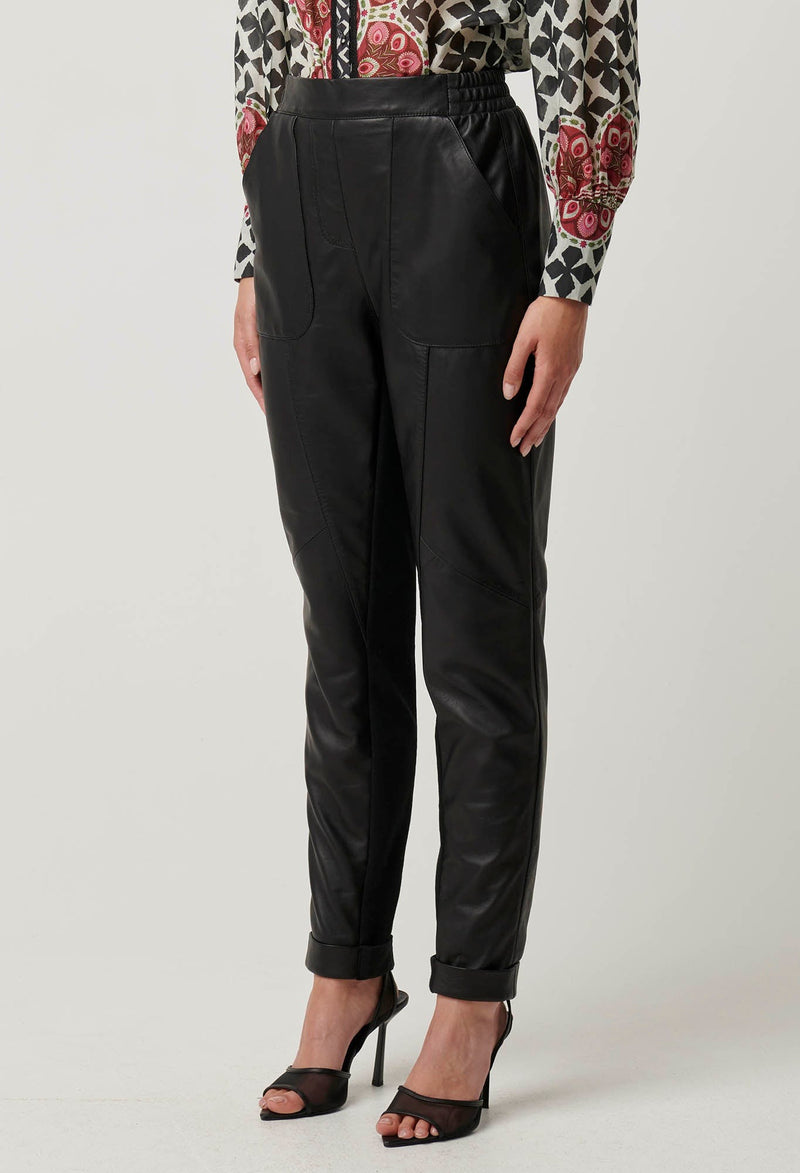 Sylvan Leather Jogger / Black