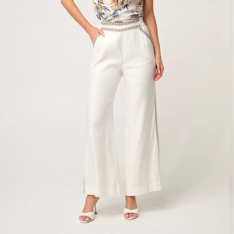 Zara Trim Detail Pant / Ivory
