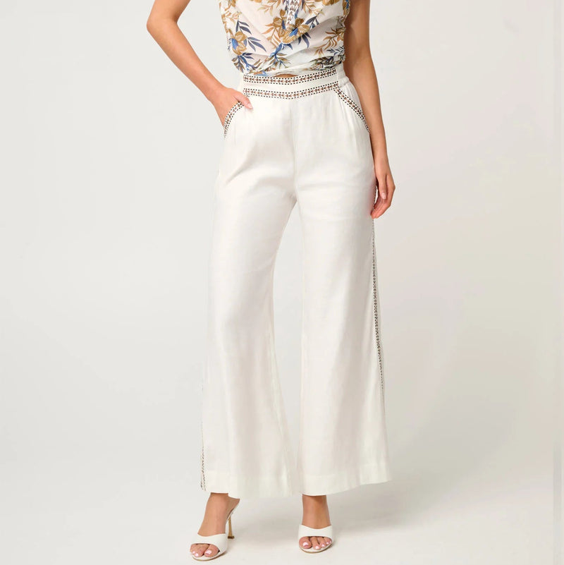 Zara Trim Detail Pant / Ivory
