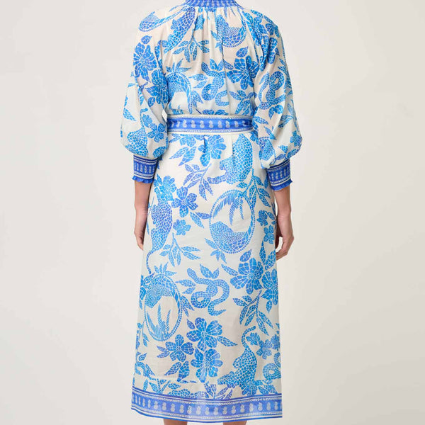 Carmen Maxi Dress / Azure Mosaic