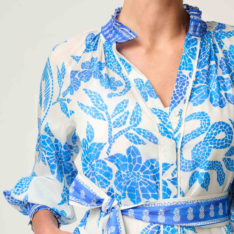 Carmen Maxi Dress / Azure Mosaic
