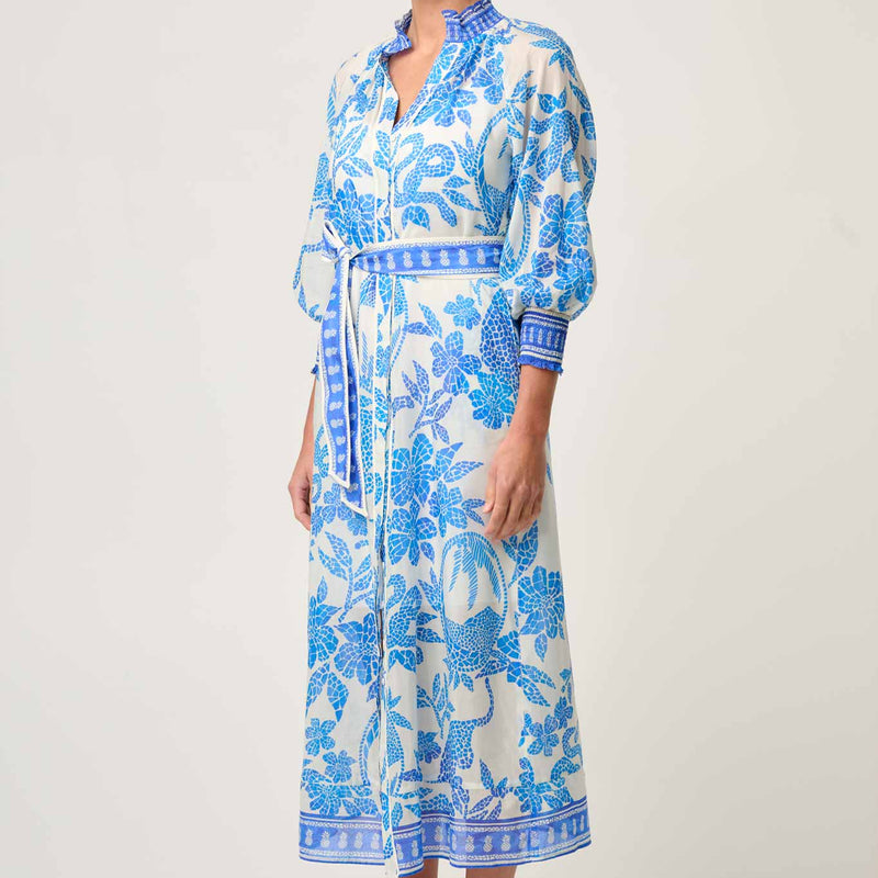 Carmen Maxi Dress / Azure Mosaic