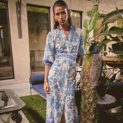 Carmen Maxi Dress / Azure Mosaic